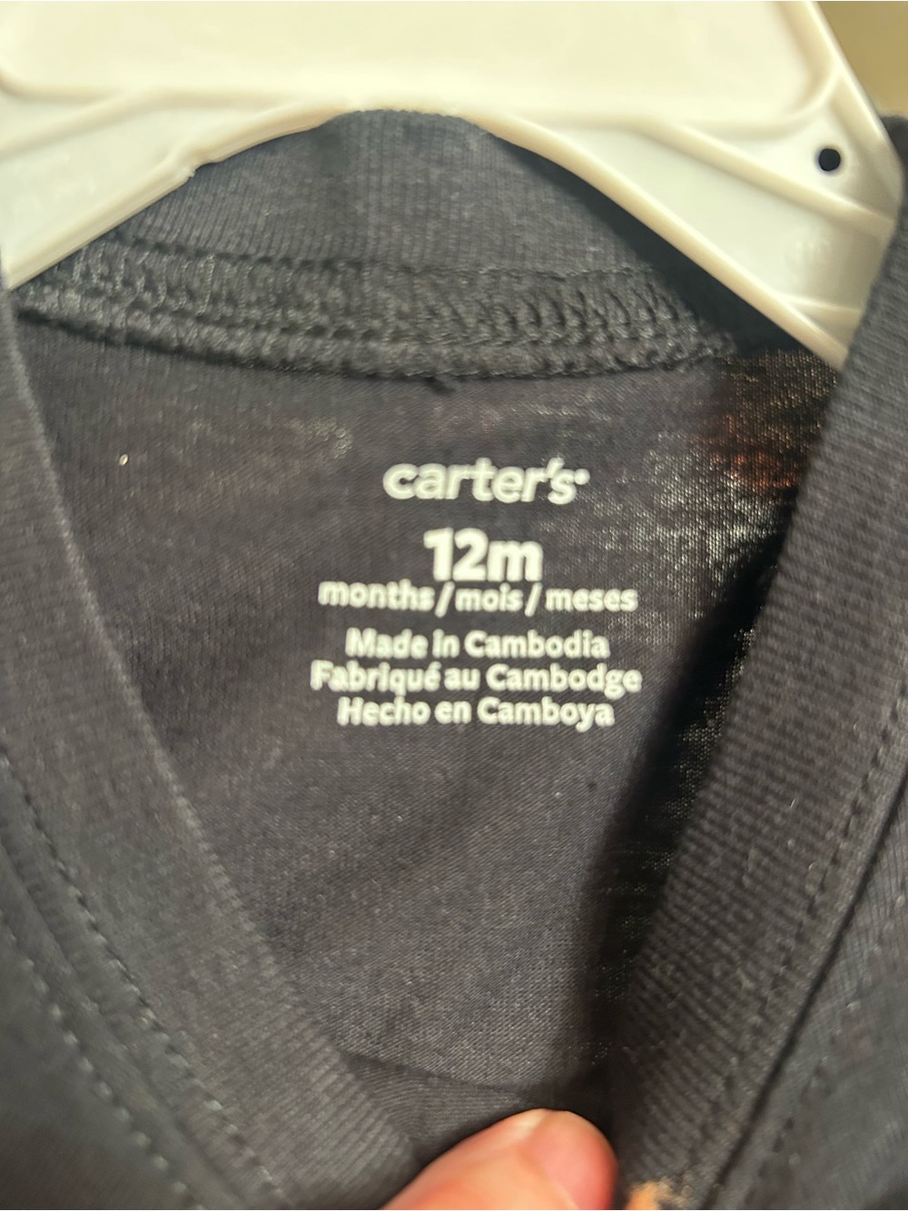 NWT-Carter's Black Halloween Dino Long Sleeve Tee With Gray Sweatpants - Picture 9 of 9